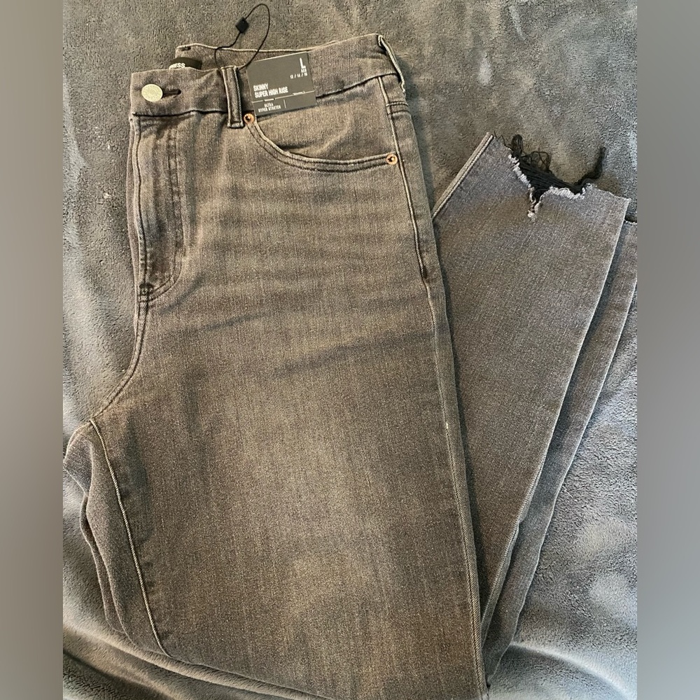 Express - FlexX Jeans - Skinny Super High Rise - Large - Black